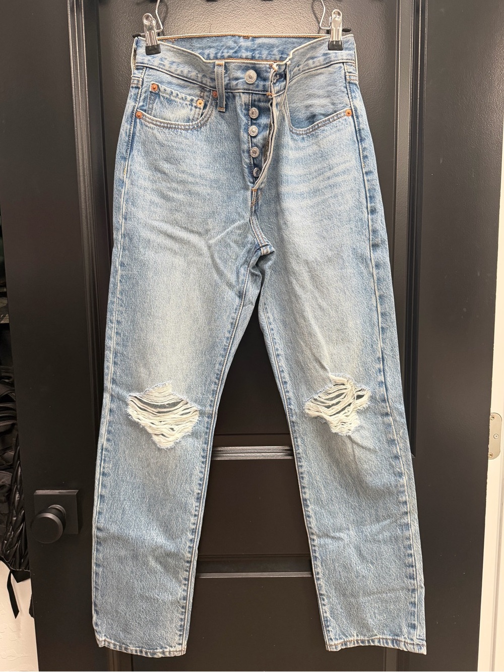 Levi's Light Blue Distressed Boyfriend Jeans